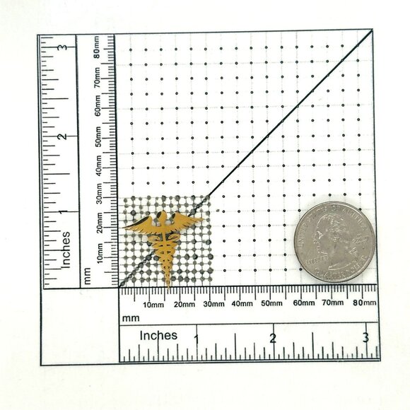 ❤️Pin Caduceus Medical Doctor Symbol Medicine Medical Broch Gold Stainless steel - Picture 5 of 5